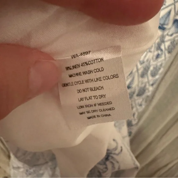 KJP Kiel James Patrick Sea Garden Maxi Dress Sz 8 blue white linen nautical sea - Picture 14 of 15